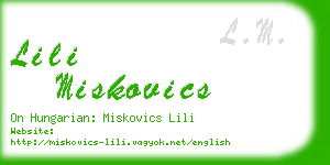 lili miskovics business card